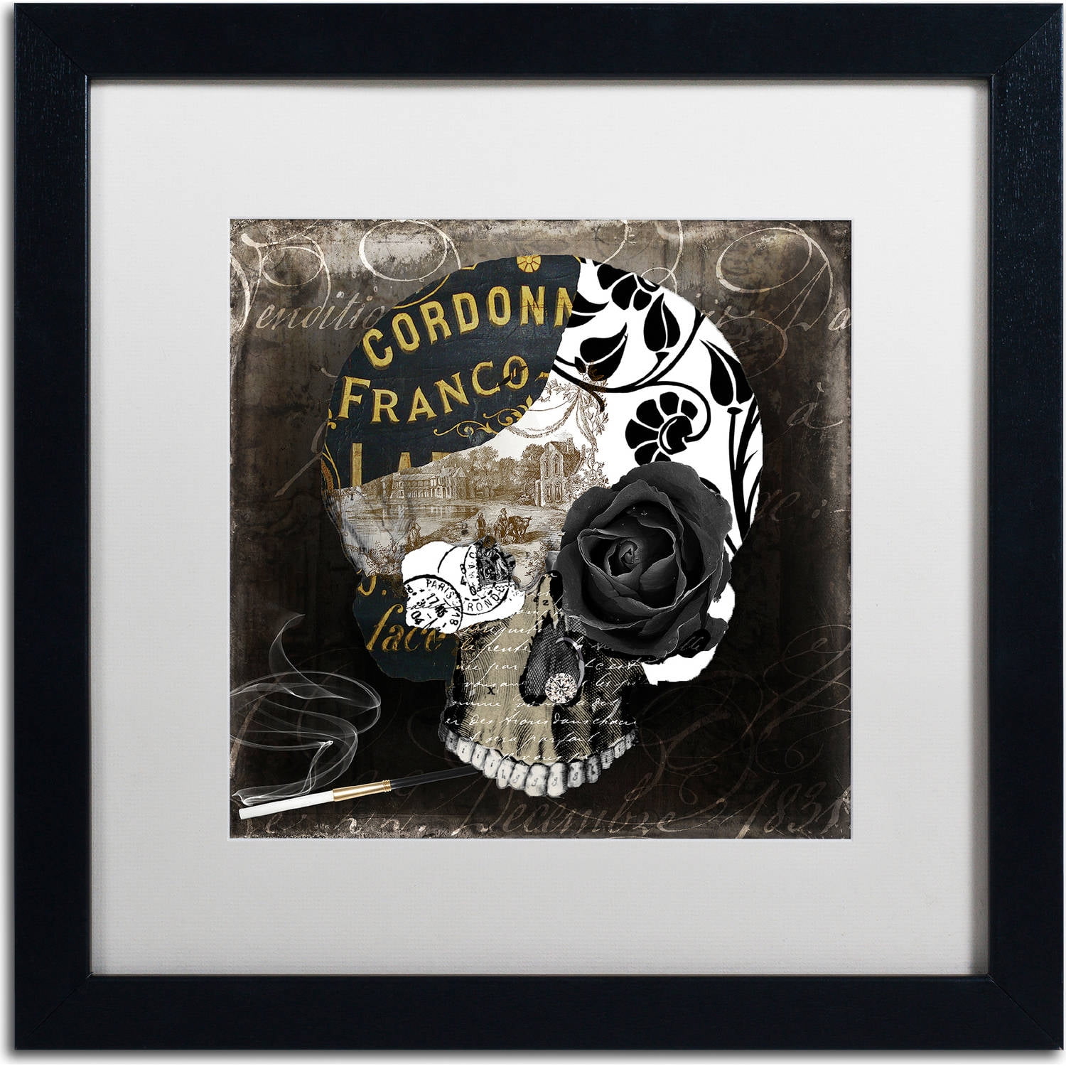 Trademark Fine Art "Paris Halloween II" Canvas Art by Color Bakery, White Matte, Black Frame