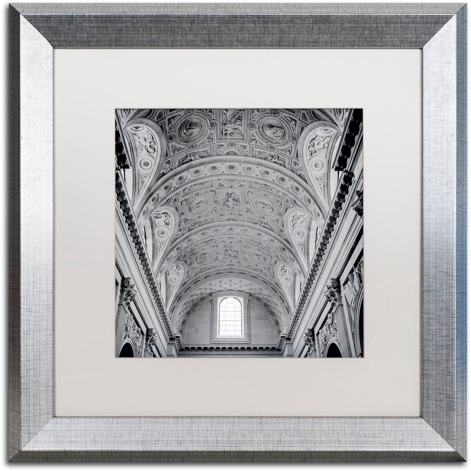 Trademark Fine Art "Paris II" Canvas Art by Alan Blaustein, White Matte, Silver Frame