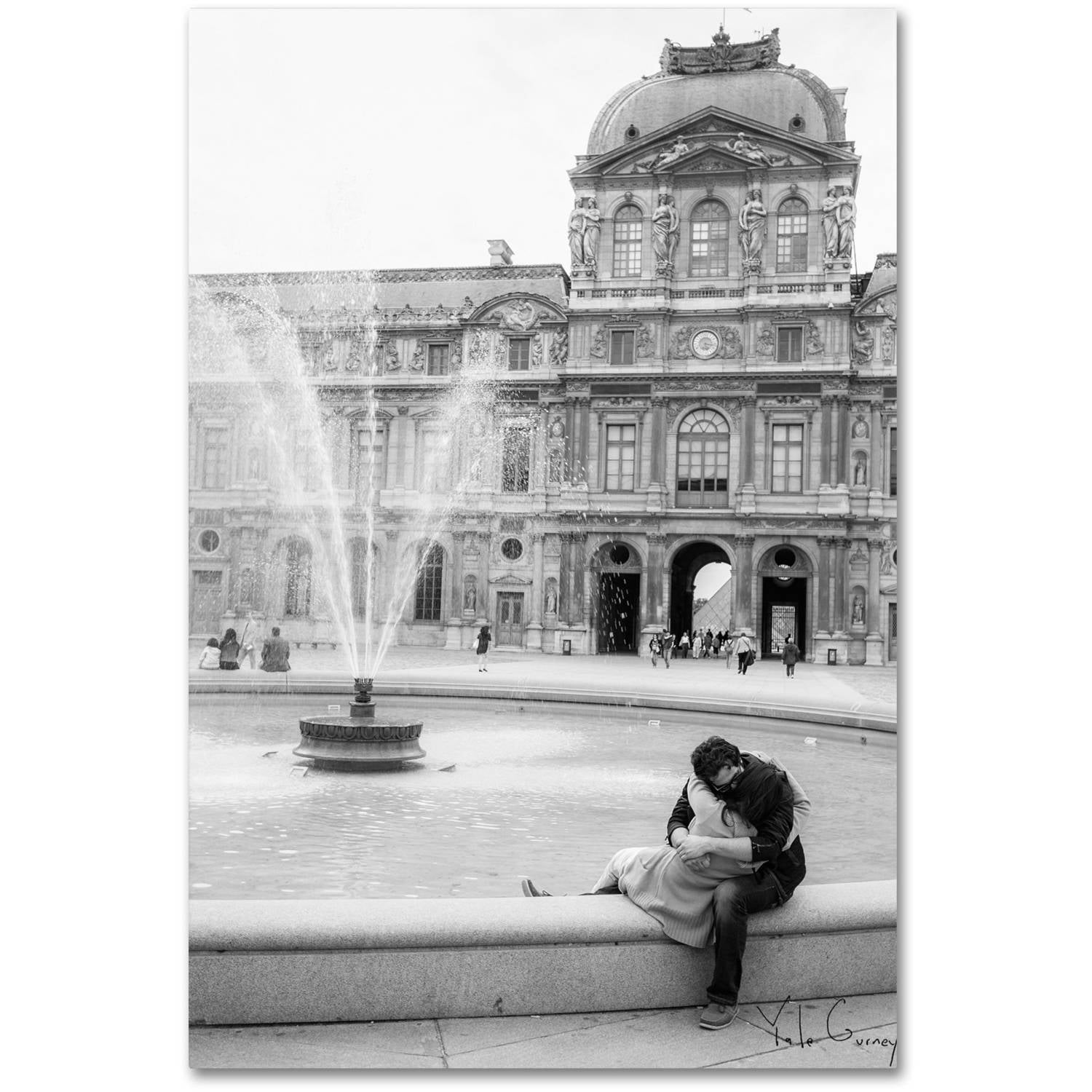 Trademark Fine Art "Paris Kiss" Canvas Art by Yale Gurney