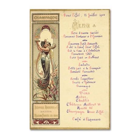 Trademark Fine Art 'Paris Nouveau Menu' Canvas Art by Vintage Apple Collection