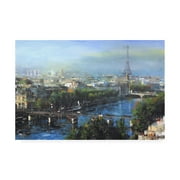 Trademark Fine Art 'Paris Pedestrian Bridge' Canvas Art by Mark Lagu