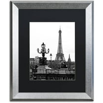 Trademark Fine Art "Paris Romantic" Canvas Art by Philippe Hugonnard, Black Matte, Silver Frame