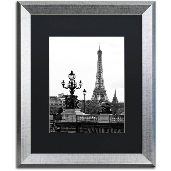 Trademark Fine Art "Paris Romantic" Canvas Art by Philippe Hugonnard, Black Matte, Silver Frame