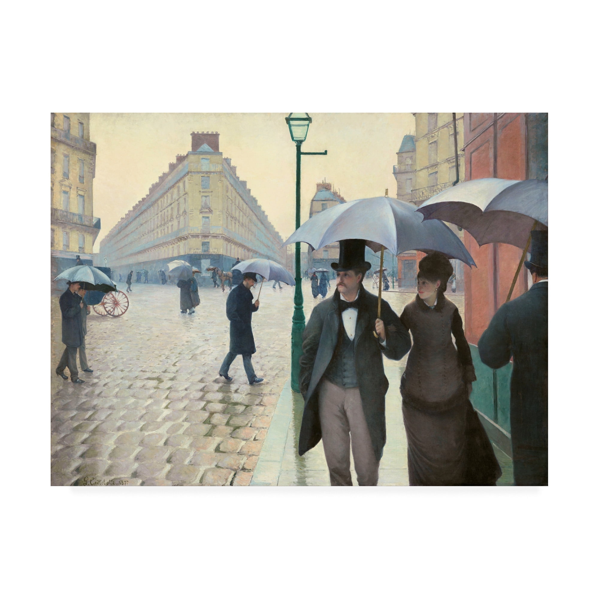 Gustave Caillebotte Paris Street Rainy Day Framed Canvas Print