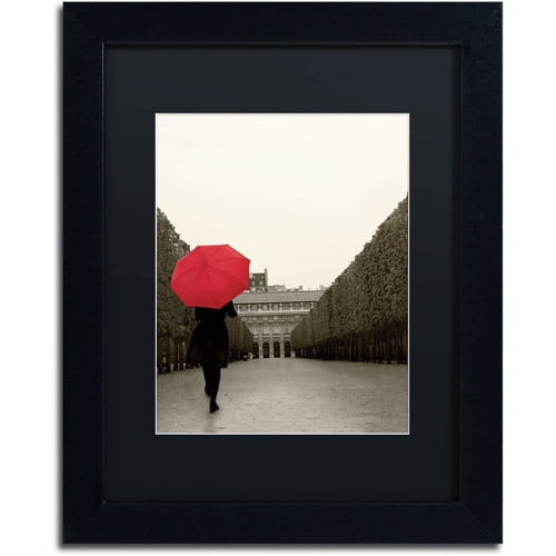 Trademark Fine Art "Paris Stroll I Feet" Canvas Art by Sue Schlabach, Black Matte, Black Frame