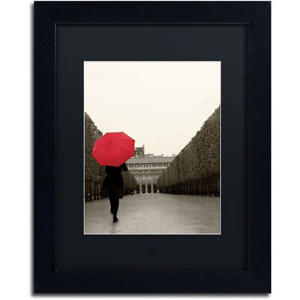Trademark Fine Art "Paris Stroll I Feet" Canvas Art by Sue Schlabach, Black Matte, Black Frame