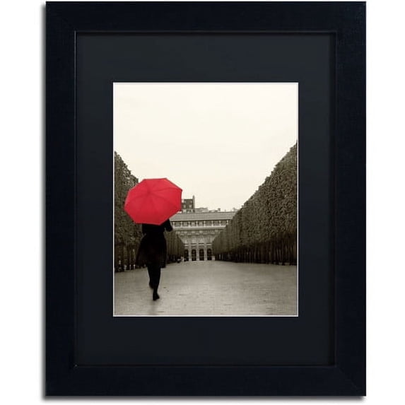 Trademark Fine Art "Paris Stroll I Feet" Canvas Art by Sue Schlabach, Black Matte, Black Frame
