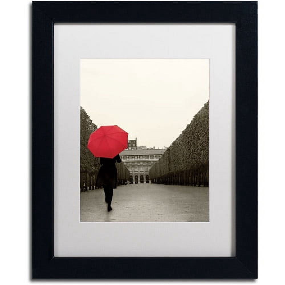 Trademark Fine Art "Paris Stroll I Feet" Canvas Art by Sue Schlabach, White Matte, Black Frame