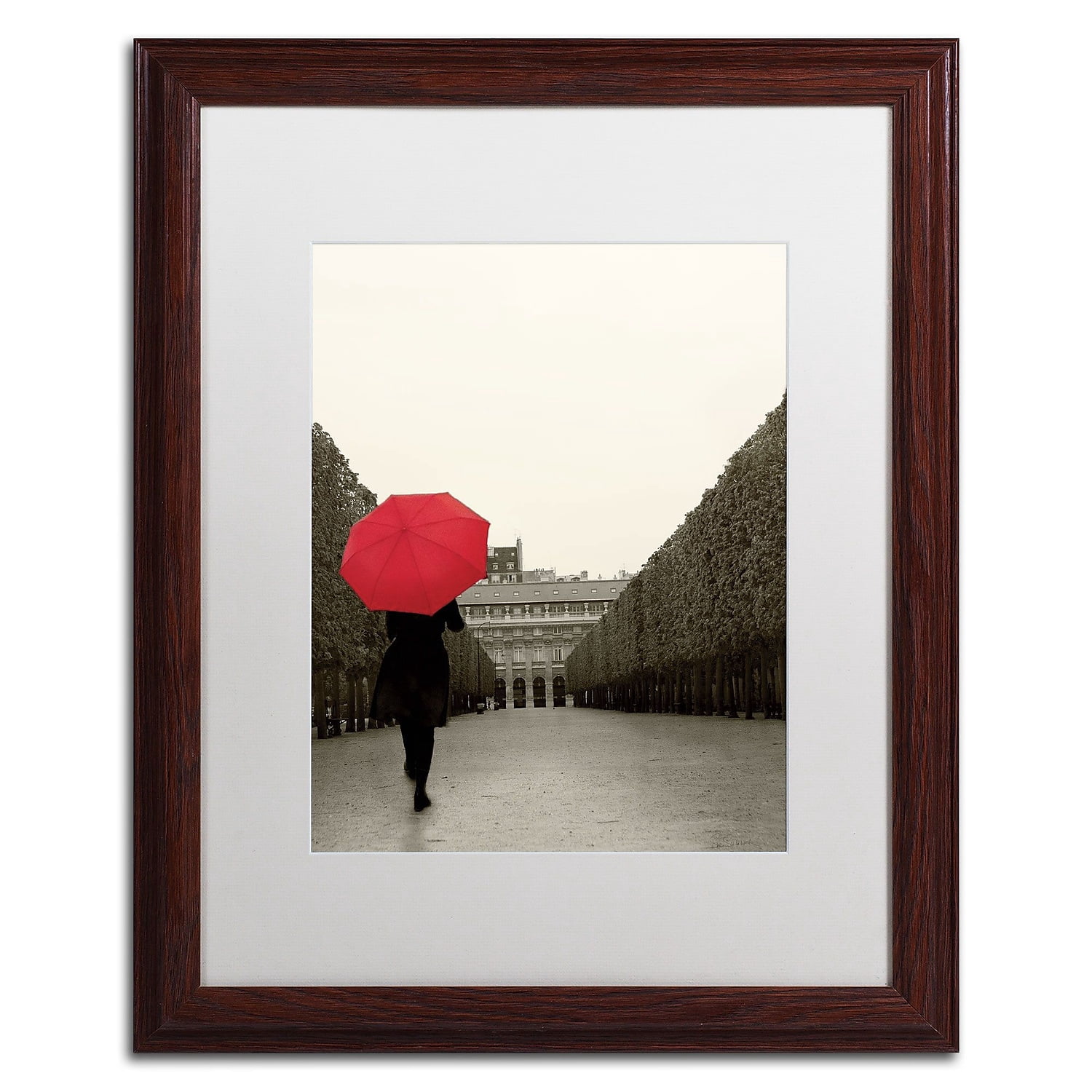 Trademark Fine Art "Paris Stroll I Feet" Canvas Art by Sue Schlabach, White Matte, Wood Frame