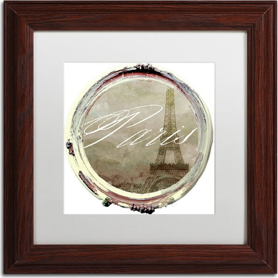 Trademark Fine Art "Paris in Frames 3" Canvas Art by Color Bakery, White Matte, Wood Frame
