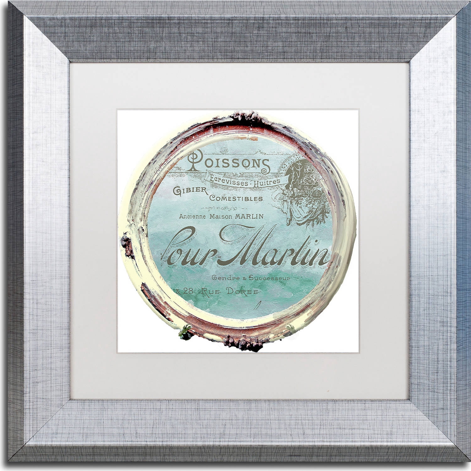 Trademark Fine Art "Paris in Frames 4" Canvas Art by Color Bakery, White Matte, Silver Frame