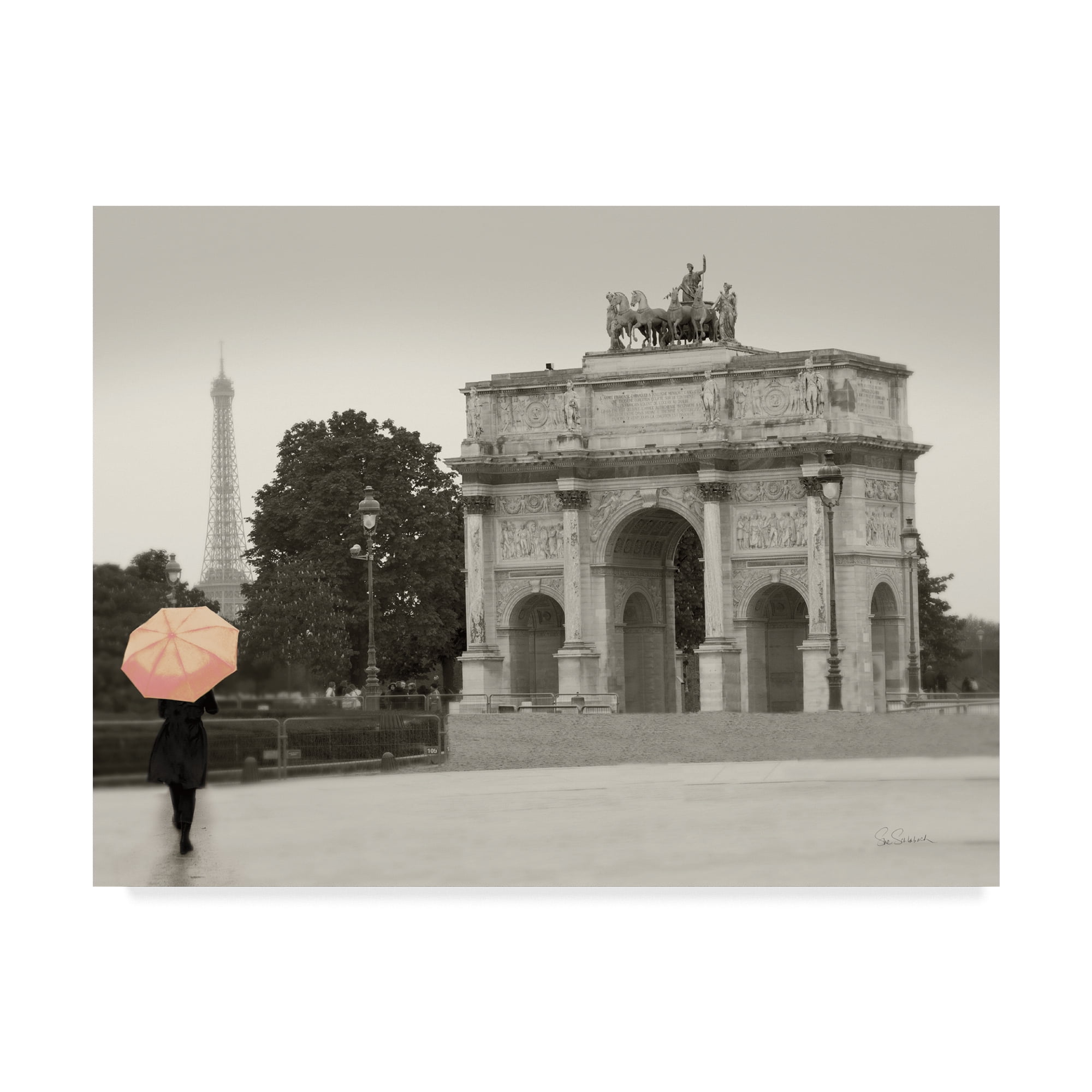 Trademark Fine Art 'Paris in the Rain I' Canvas Art by Sue Schlabach