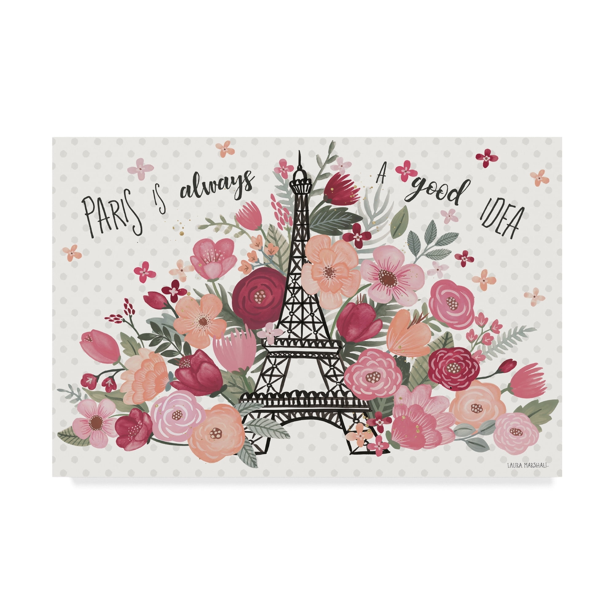 Trademark Fine Art 'Paris is Blooming I' Canvas Art by Laura Marshall