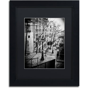 Trademark Fine Art "Parisian Lamppost" Canvas Art by Philippe Hugonnard, Black Matte, Black Frame