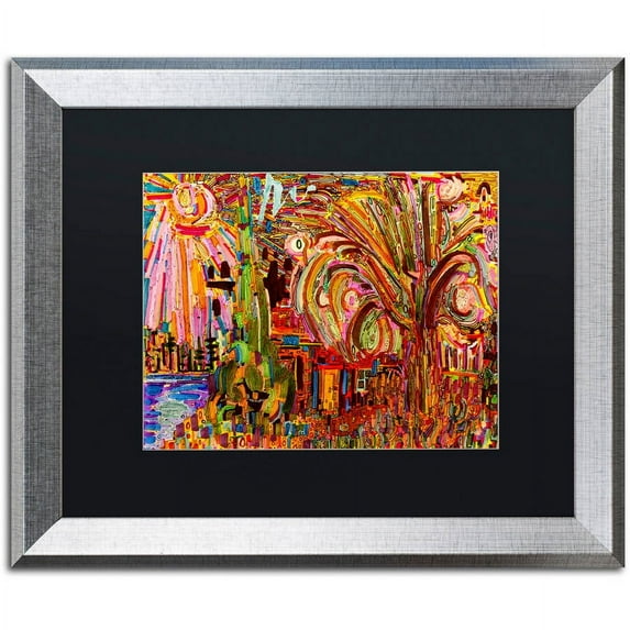 Trademark Fine Art "Particles Of Landscape" Canvas Art by Josh Byer, Black Matte, Silver Frame