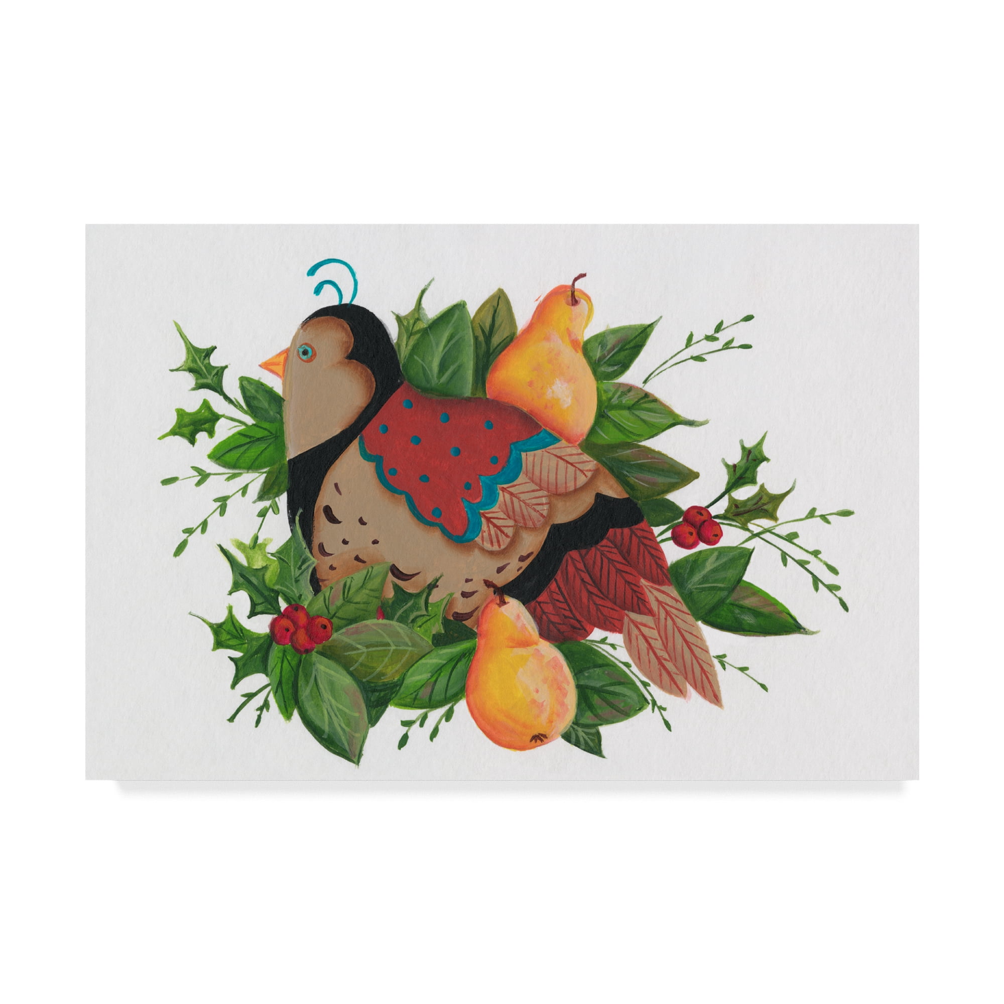 Trademark Fine Art 'Partridge In A Pear Tree 2' Canvas Art by Beverly Johnston