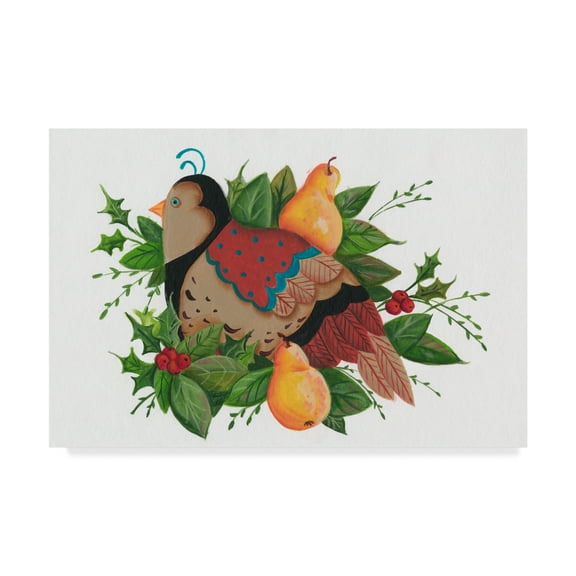 Trademark Fine Art 'Partridge In A Pear Tree 2' Canvas Art by Beverly Johnston