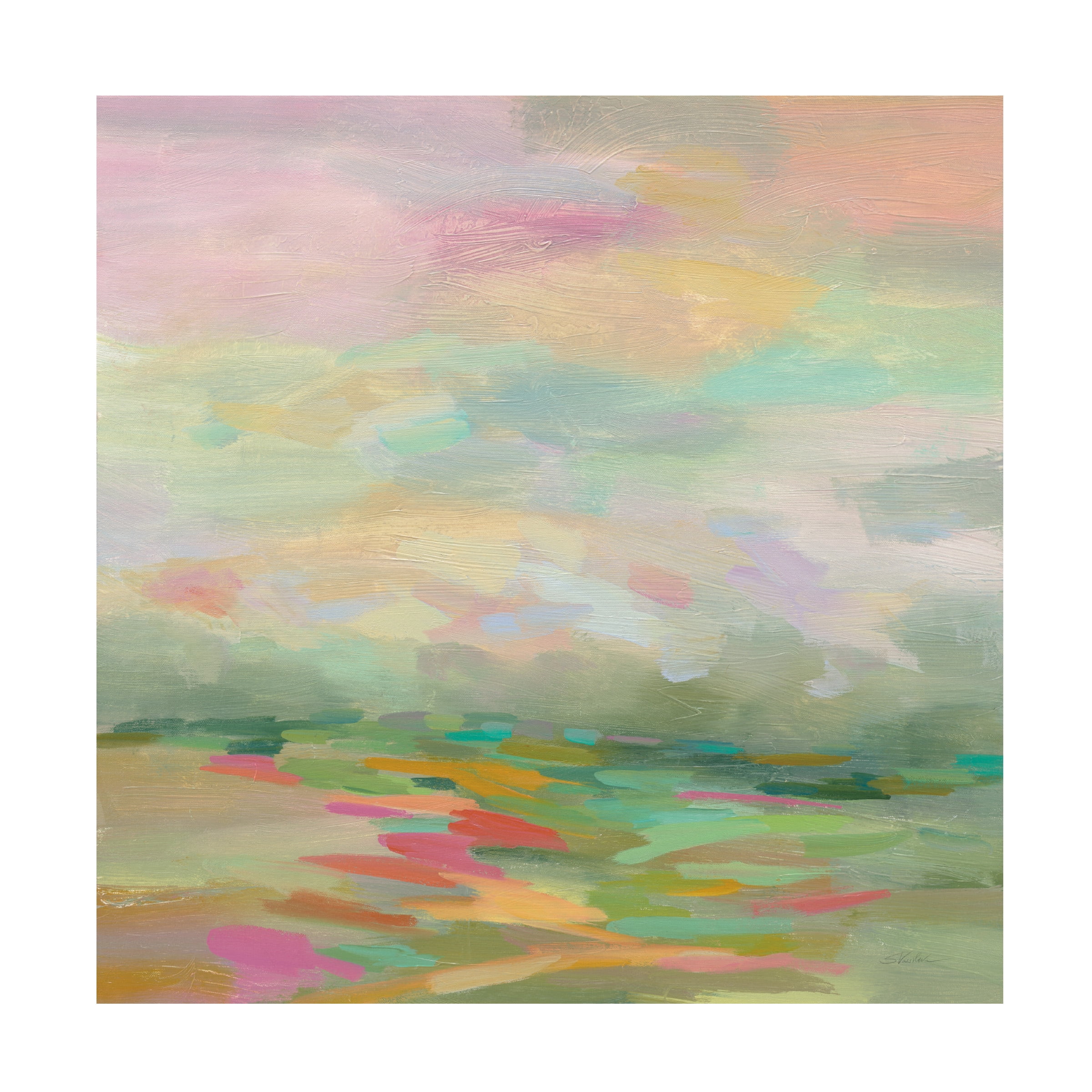 Trademark Fine Art Silvia Vassileva Pastel Fields Canvas Wall Art - 35x35