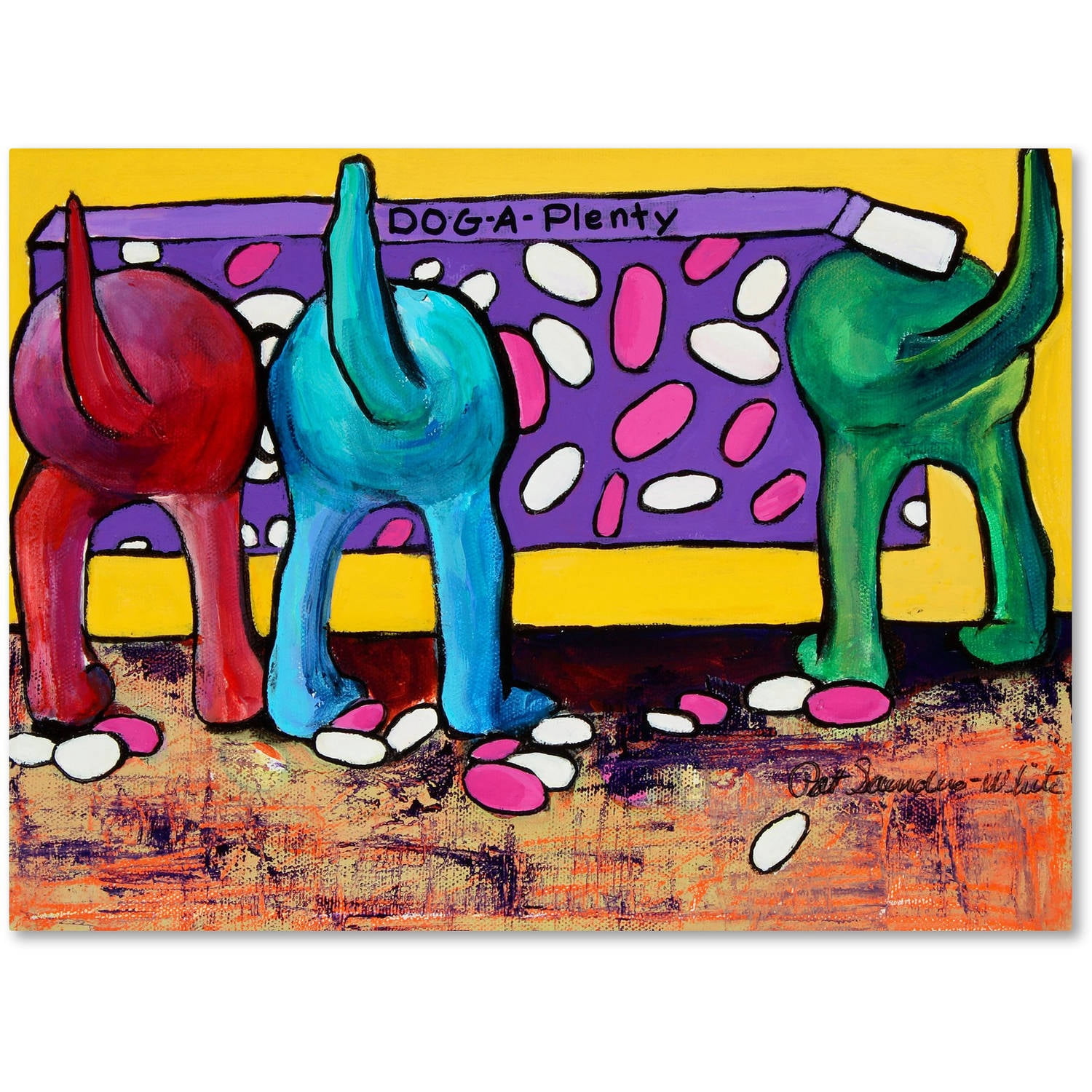 Trademark Fine Art Pat Saunders-White 'Dog-A-Plenty' 14" x 19" Canvas Stretched (190836059393)