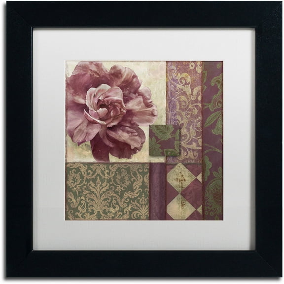 Trademark Fine Art "Patch Work Brocade I" Canvas Art by Color Bakery White Matte, Black Frame