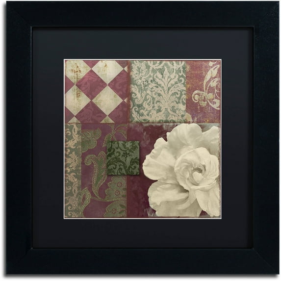 Trademark Fine Art "Patch Work Brocade II" Canvas Art by Color Bakery Black Matte, Black Frame