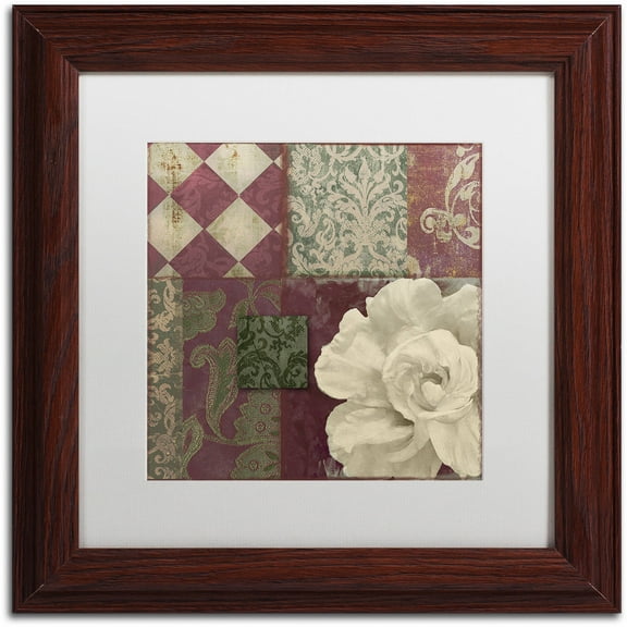 Trademark Fine Art "Patch Work Brocade II" Canvas Art by Color Bakery White Matte, Wood Frame