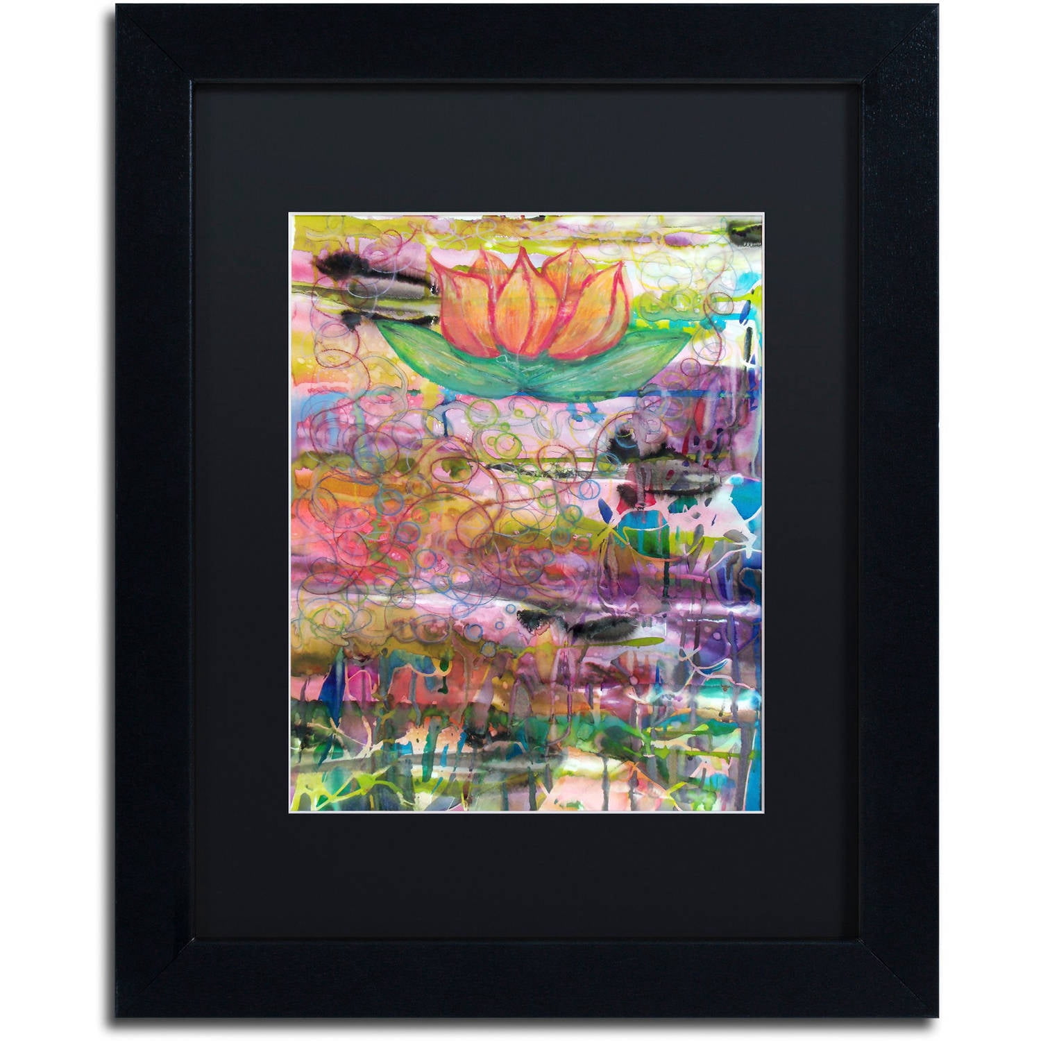 Trademark Fine Art "Path to Enlightenment" Canvas Art by Lauren Moss Black Matte, Black Frame