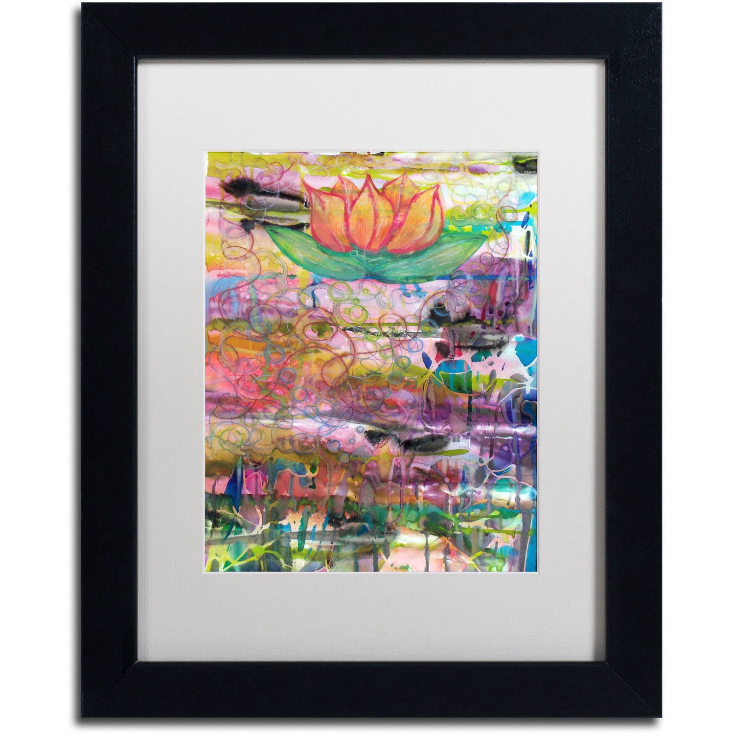Trademark Fine Art "Path to Enlightenment" Canvas Art by Lauren Moss White Matte, Black Frame