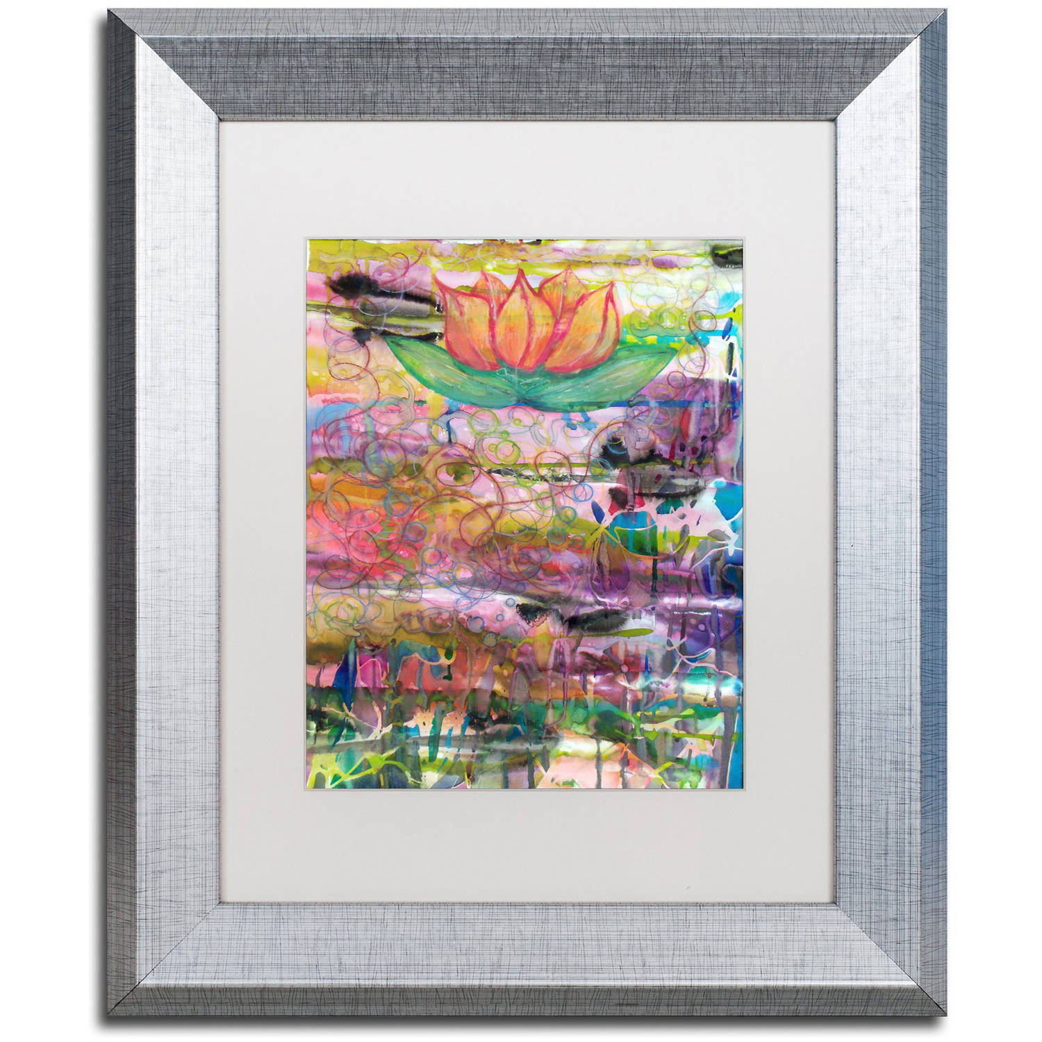 Trademark Fine Art "Path to Enlightenment" Canvas Art by Lauren Moss White Matte, Silver Frame