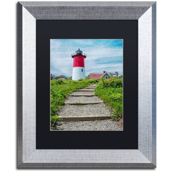 Trademark Fine Art "Path to the Light" Canvas Art by Michael Blanchette Photography Black Matte, Silver Frame