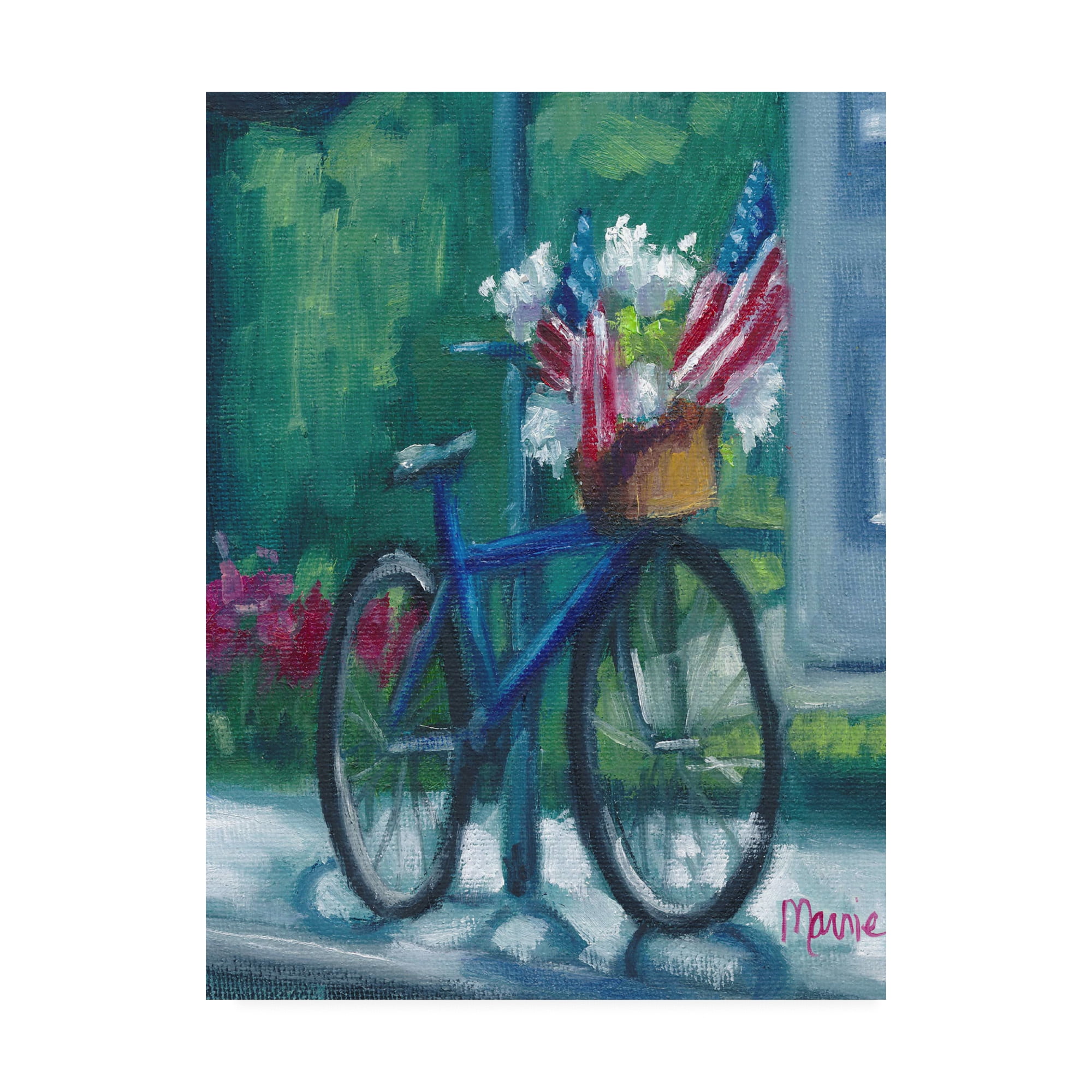 Trademark Fine Art 'Patriotic Bike' Canvas Art by Marnie Bourque