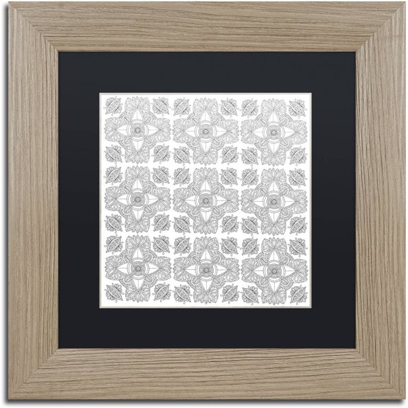 Trademark Fine Art "Pattern One" Canvas Art by Hello Angel, Black Matte, Birch Frame