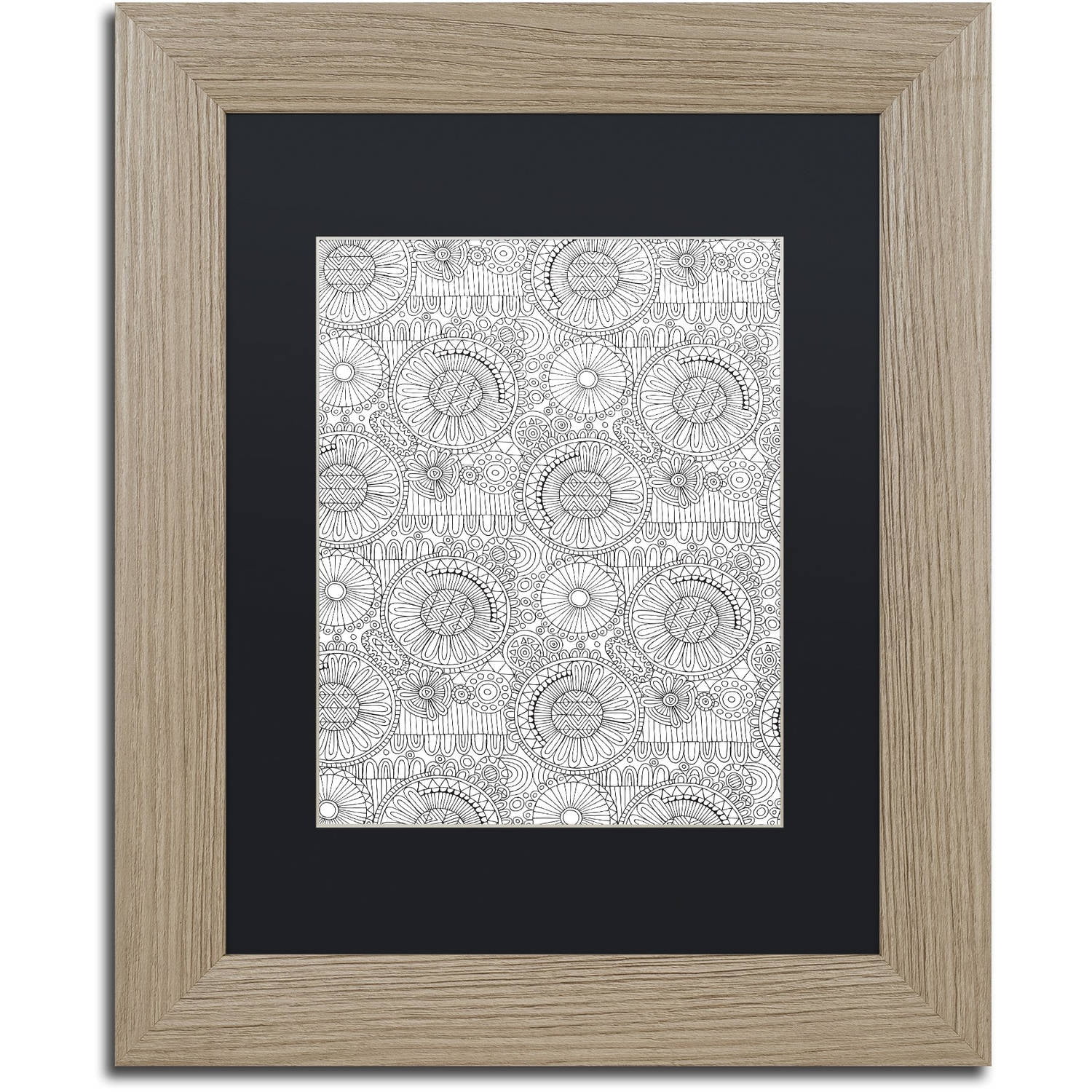 Trademark Fine Art "Pattern Three" Canvas Art by Hello Angel, Black Matte, Birch Frame