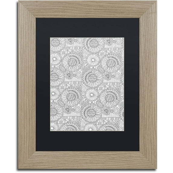 Trademark Fine Art "Pattern Three" Canvas Art by Hello Angel, Black Matte, Birch Frame