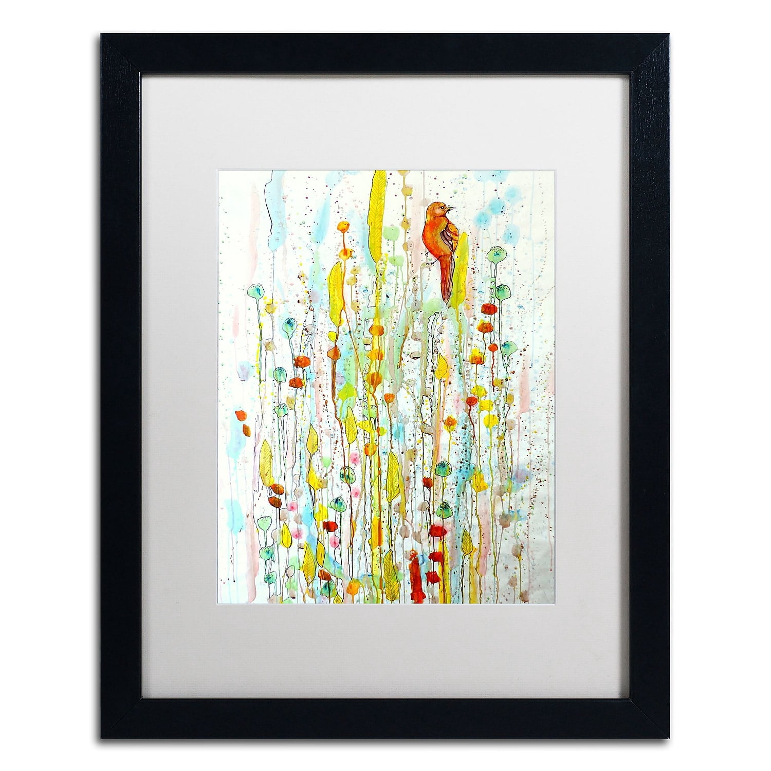 Trademark Fine Art "Pause" Canvas Art by Sylvie Demers, White Matte, Black Frame