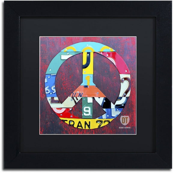 Trademark Fine Art 'Peace' Canvas Art by Design Turnpike, Black Matte, Black Frame