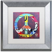 Trademark Fine Art 'Peace' Canvas Art by Design Turnpike, White Matte, Silver Frame