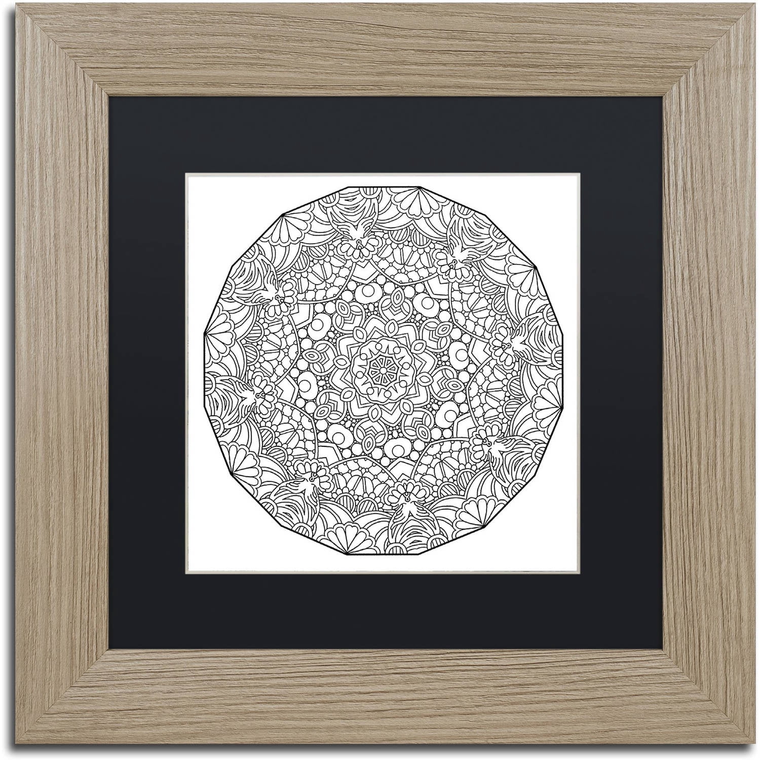Trademark Fine Art "Peace Mandala" Canvas Art by Kathy G. Ahrens, Black Matte, Birch Frame