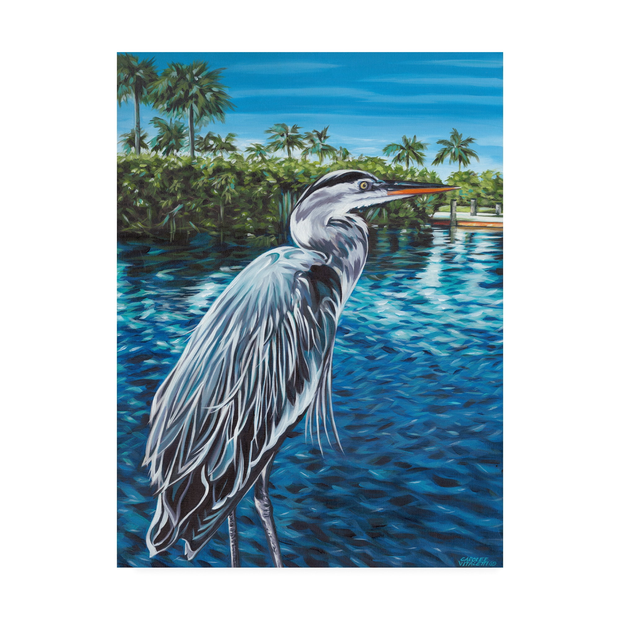 Trademark Fine Art 'Peaceful Heron I' Canvas Art by Carolee Vitaletti
