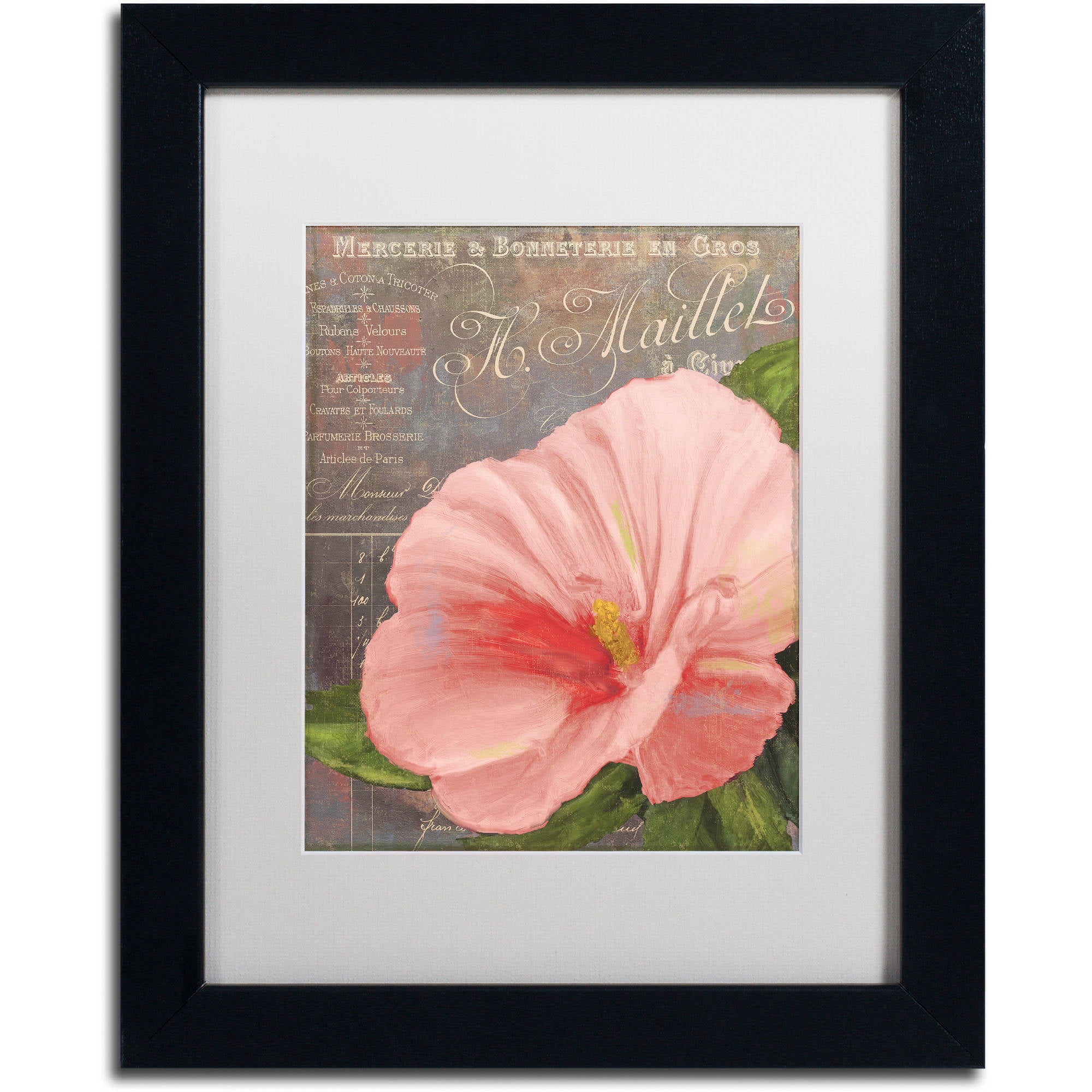 Trademark Fine Art "Peach Hibiscus" Canvas Art by Color Bakery White Matte, Black Frame