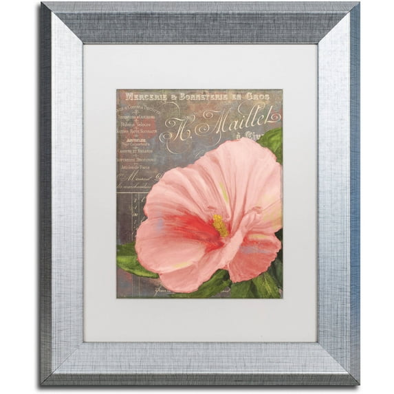 Trademark Fine Art "Peach Hibiscus" Canvas Art by Color Bakery White Matte, Silver Frame