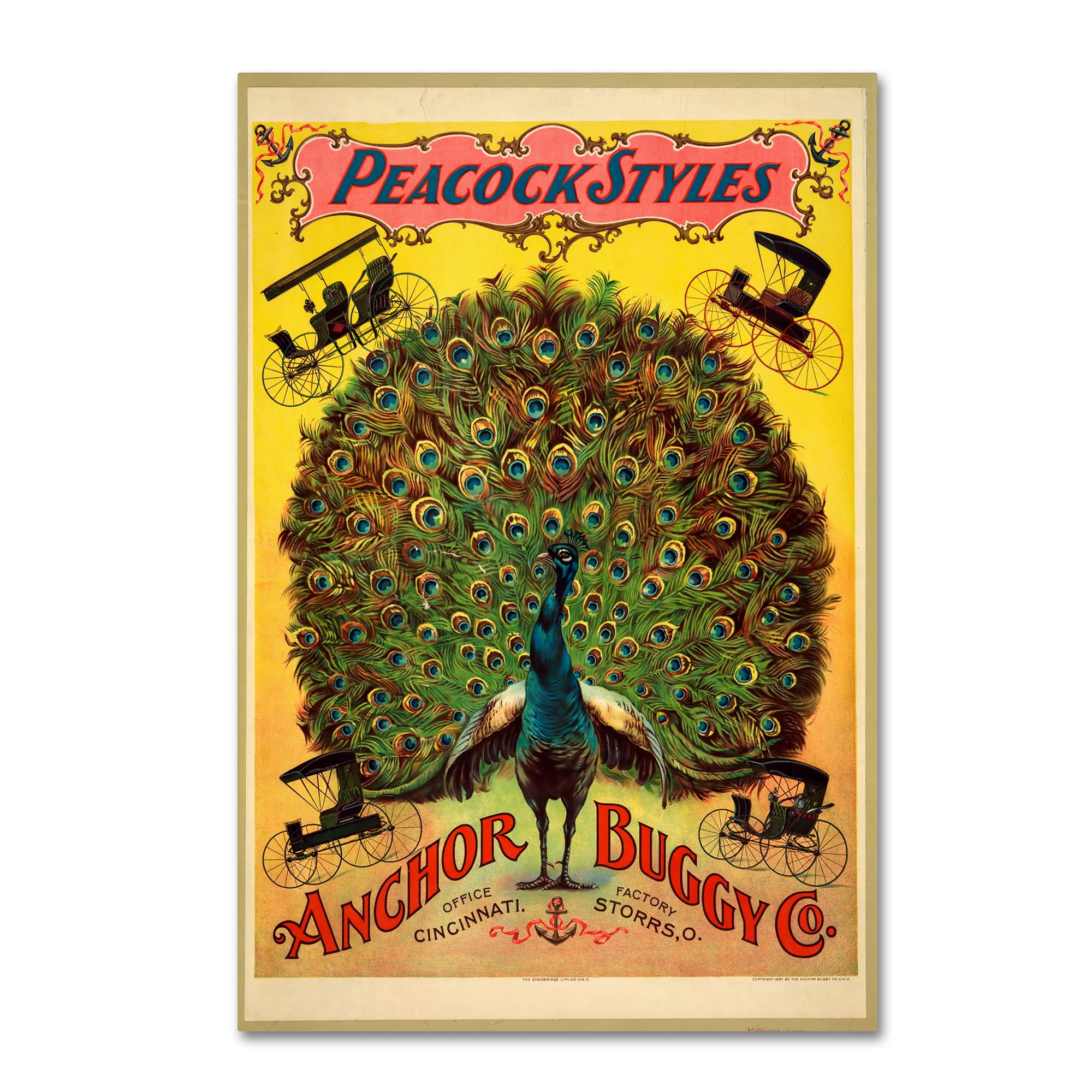 Trademark Fine Art 'Peacock Buggy' Canvas Art by Vintage Apple Collection