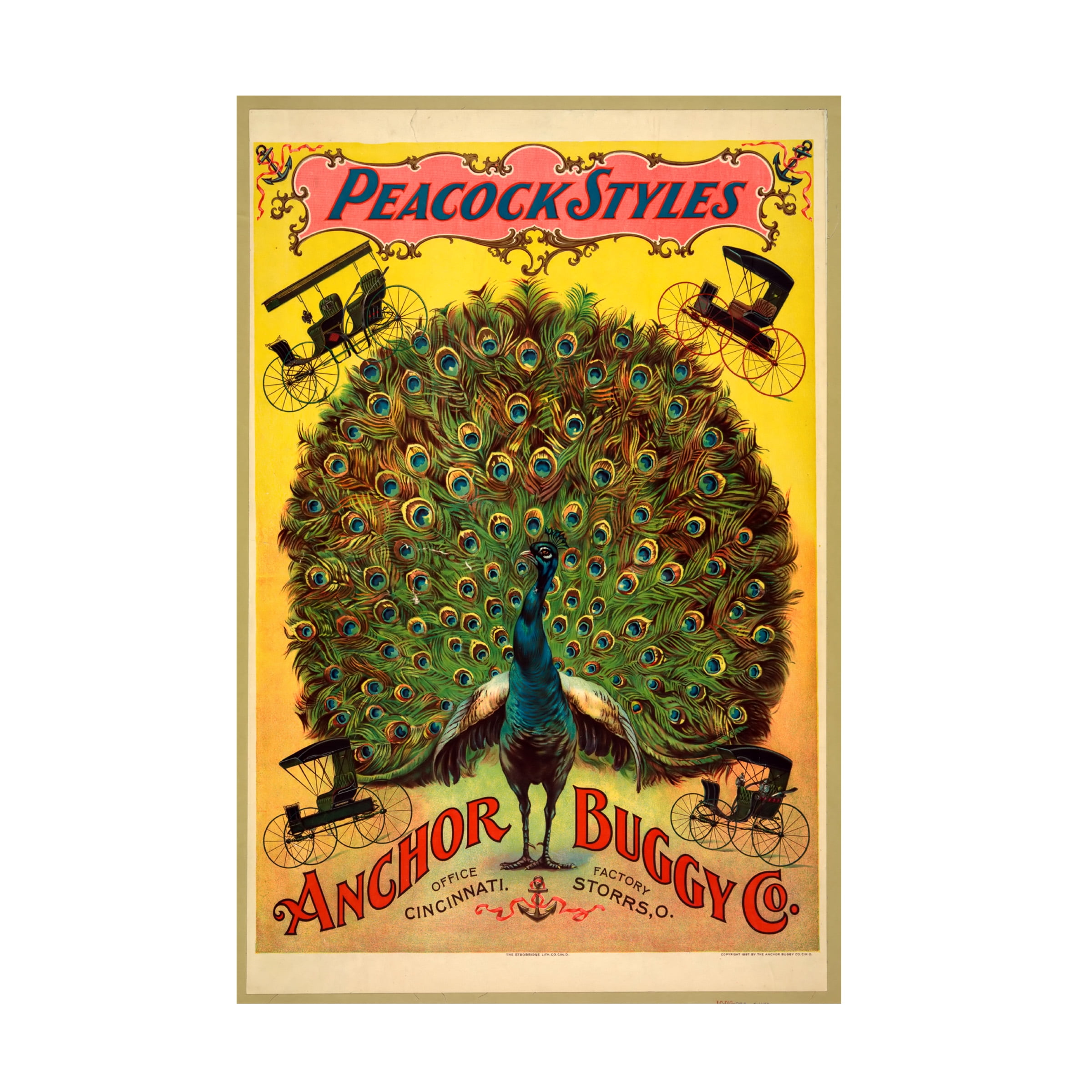 Trademark Fine Art 'Peacock Buggy' Canvas Art by Vintage Apple Collection