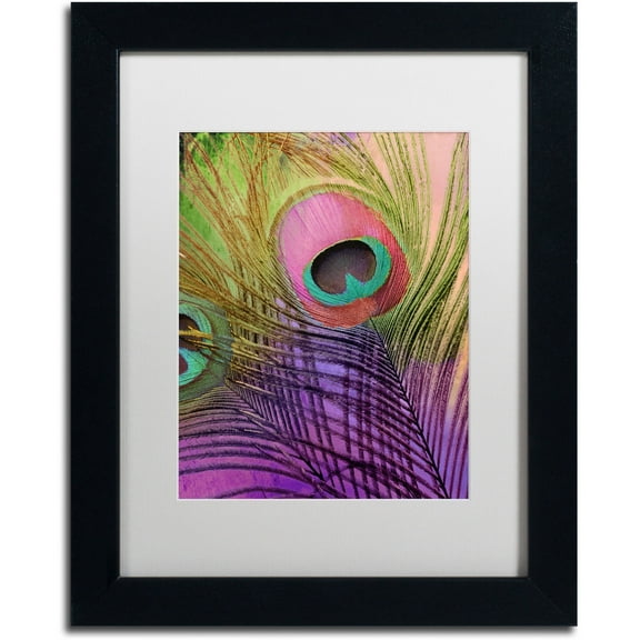 Trademark Fine Art "Peacock Candy III" Canvas Art by Color Bakery White Matte, Black Frame