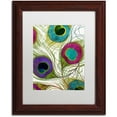 thumbnail image 1 of Trademark Fine Art "Peacock Feathers I" Canvas Art by Color Bakery White Matte, Wood Frame, 1 of 2