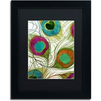 Trademark Fine Art "Peacock Feathers II" Canvas Art by Color Bakery Black Matte, Black Frame