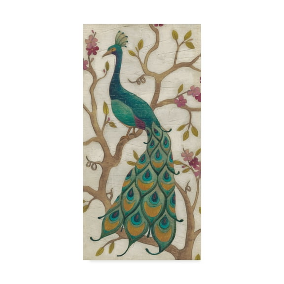 Trademark Fine Art 'Peacock Fresco II' Canvas Art by June Erica Vess