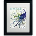 thumbnail image 1 of Trademark Fine Art "Peacock Nouveau I" Canvas Art by Color Bakery White Matte, Black Frame, 1 of 4