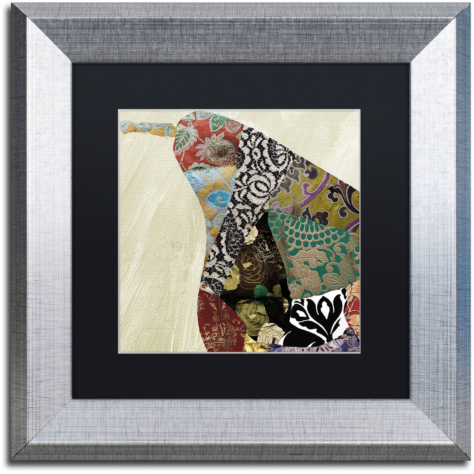 Trademark Fine Art "Pear Brocade I" Canvas Art by Color Bakery Black Matte, Silver Frame