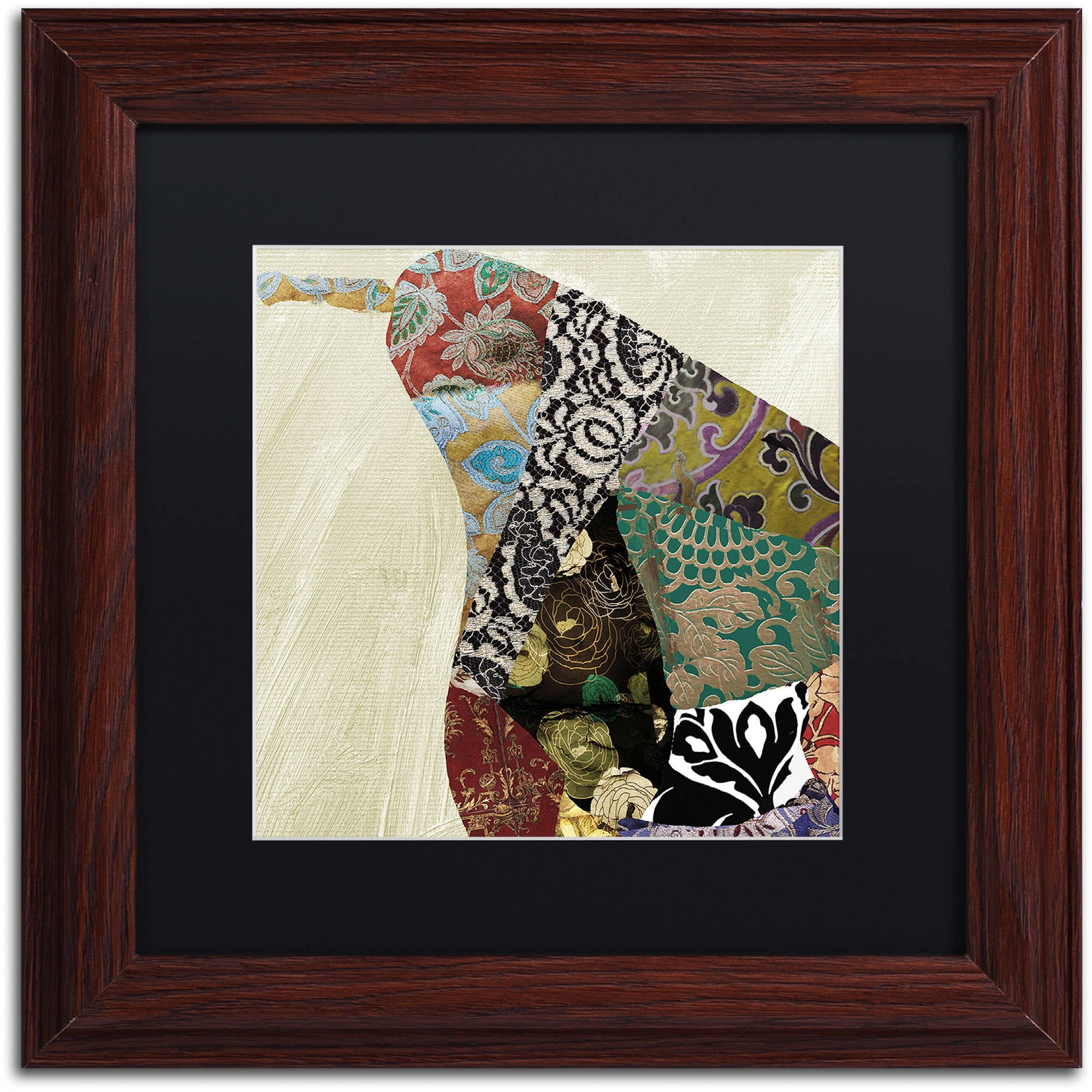 Trademark Fine Art "Pear Brocade I" Canvas Art by Color Bakery Black Matte, Wood Frame